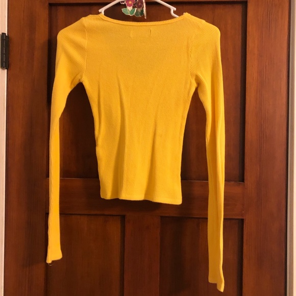 Yellow Waffle Knit Shirt - Picture 2 of 5
